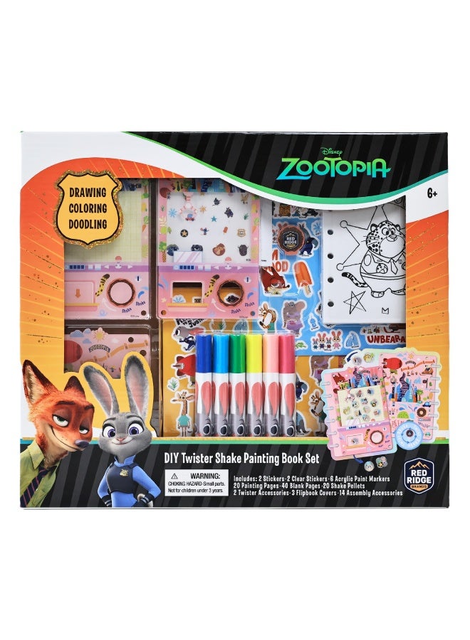 Disney Zootopia DIY Twister Shake Painting Book Set | Drawing, Coloring, Doodling | Art & Craft Kit | Creative Activity For Kids | Age 6+ - Image 2